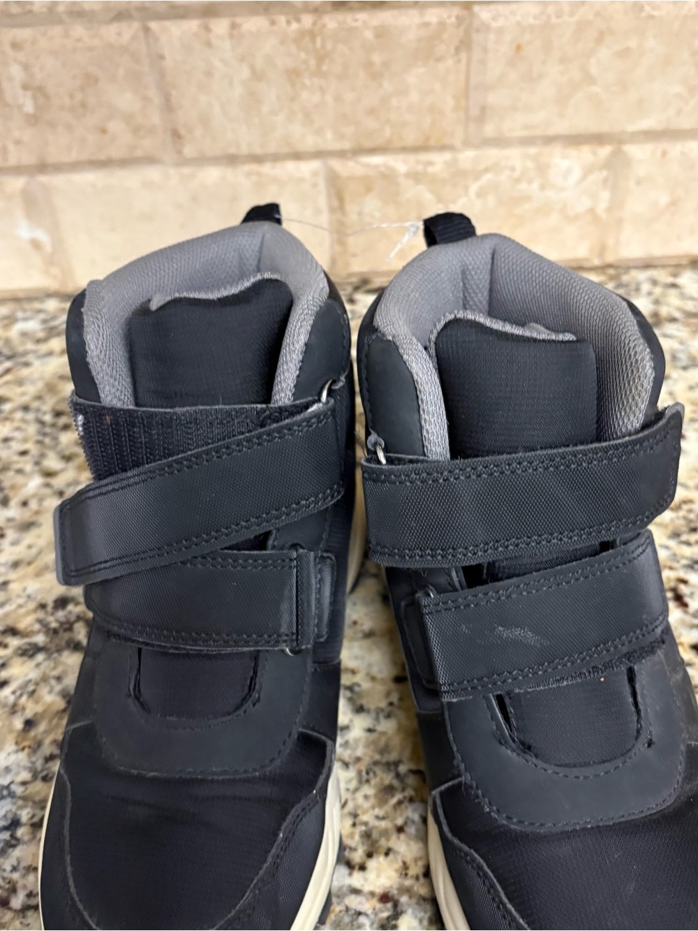 all in motion Black and Gray Kids Hook-and-Loop Boots